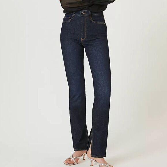 Anthropologie Pilcro The Split Straight Leg Dark Wash Jeans Size 28 NWT - Picture 1 of 7